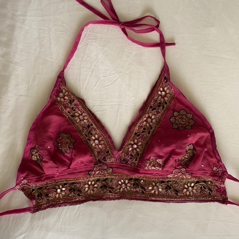 Shakti Top Bralette Saris Boho Gypsy Festival OOAK